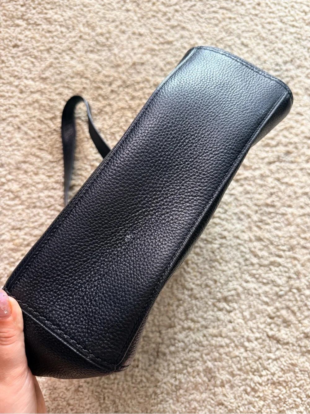 Coach Black Pebbled Leather Shoulder Bag Tote Purse